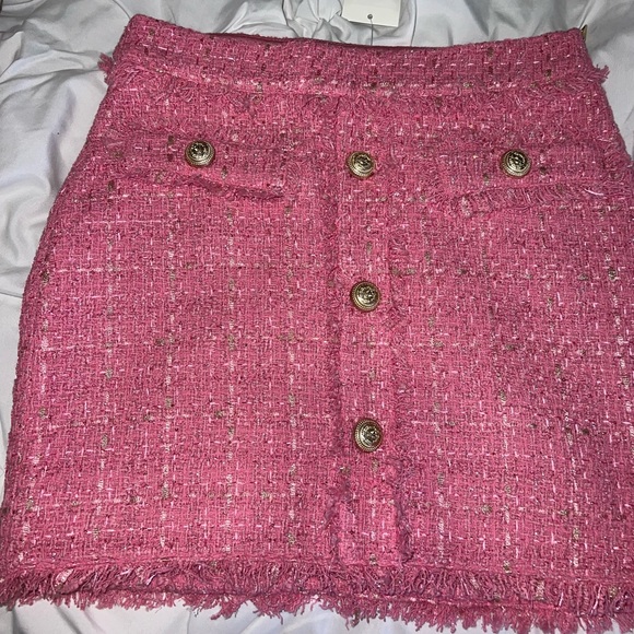 NEW GENERATION LOVE sandra tweed skirt in pink - Picture 4 of 8